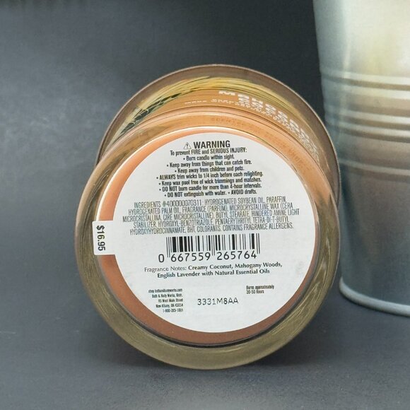 BBW Mahogany Coconut Bath & Body Works Single Wick Candle - Picture 9 of 10